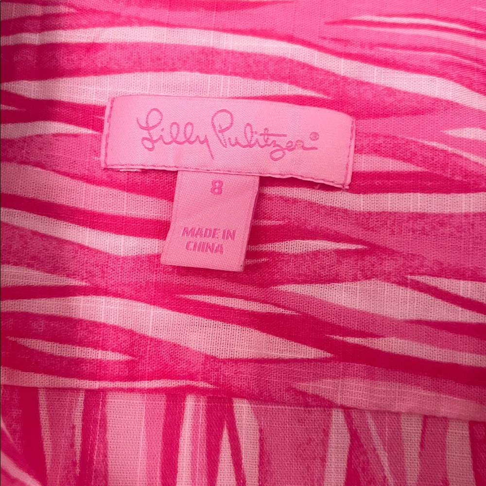 Lilly Pulitzer Pink and White Button Down Shirt - Picture 3 of 3
